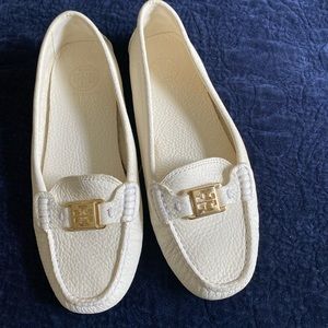 Tory Burch white loafers size 9.5 run small